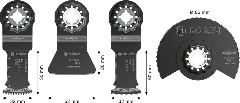 Bosch grīdas seguma un stiprinājumu komplekts, 4 gab., griešanai ar daudzfunkcionālu instrumentu.